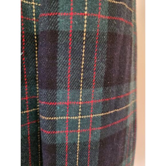 Vintage‎ Navy and Green Plaid Wool 2 Button Blazer Holiday Inspired - Picture 4 of 10